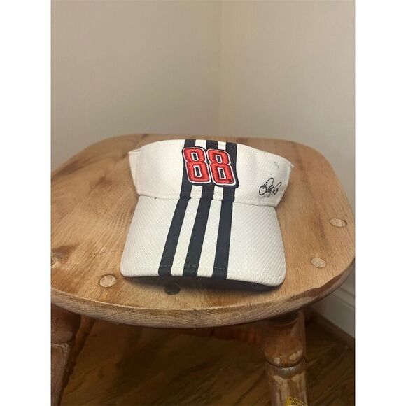 Adidas Dale Earnhardt Jr. 88 NASCAR White Visor Unisex Adult - Picture 2 of 8